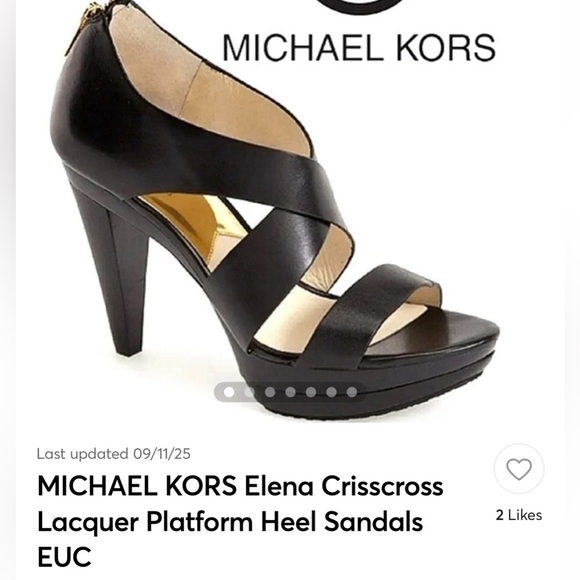 Michael Kors Black Crisscross Platform Heels - Picture 1 of 9